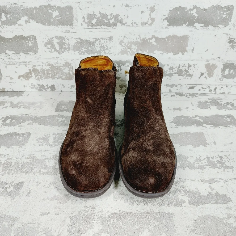 New Born Eli Men's Brown Suede Round Toe Chelsea Boots D676 - Picture 6 of 10